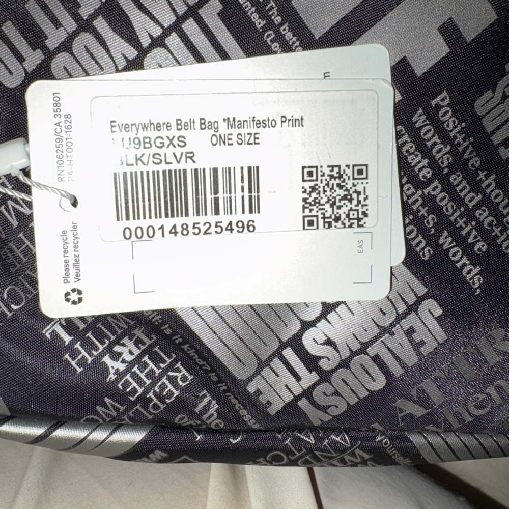 Lululemon Athletica Black and Silver Text Travel Bag
Cross Posted! - Picture 2 of 6